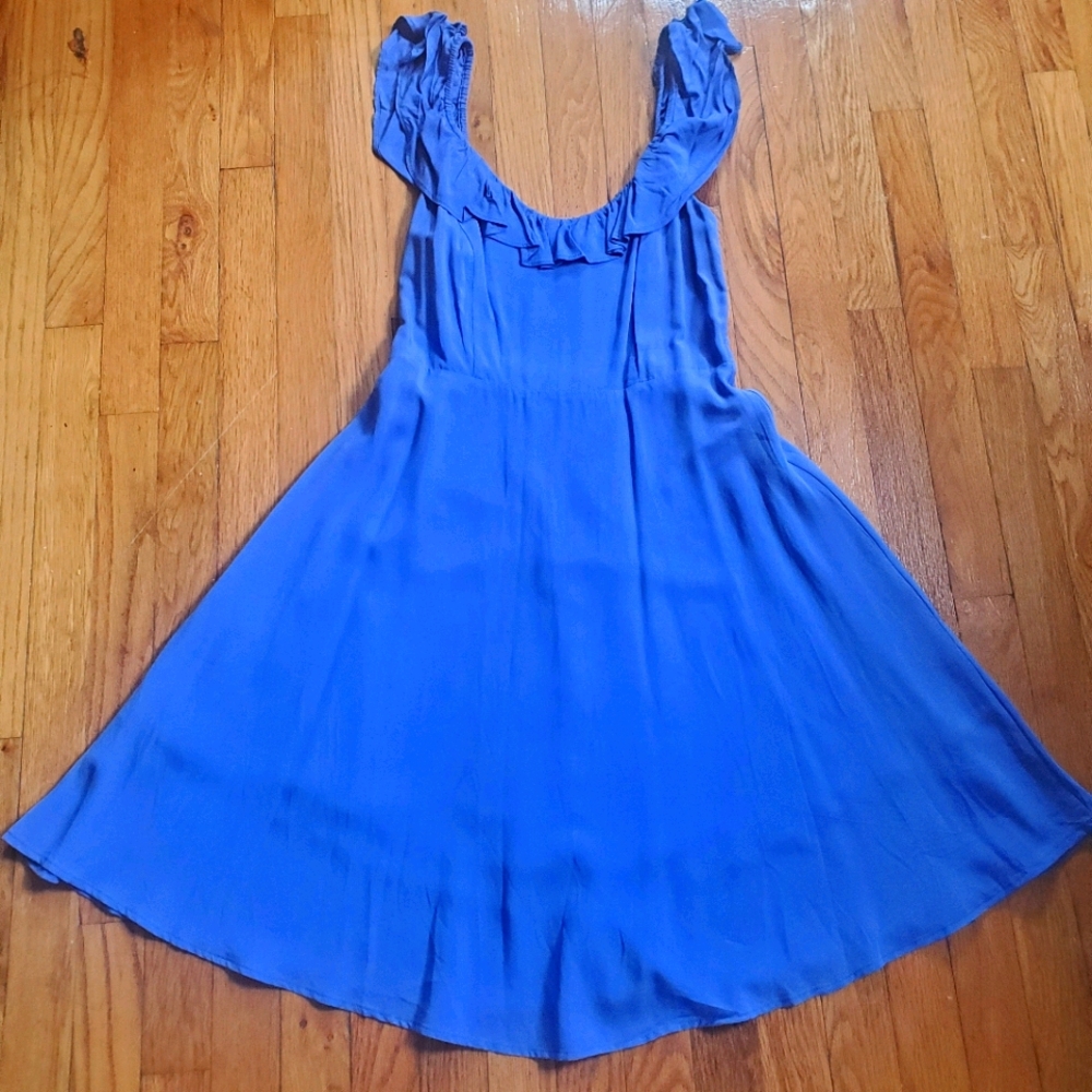 Blue ruffled top dress